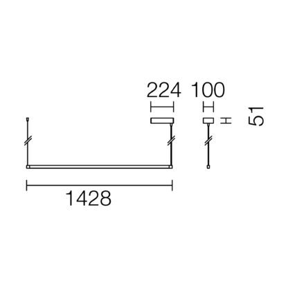iGuzzini - Libera Stand-alone - Up/Down L=1428 -  Space Frameless - Warm White – - 32W 4017.8lm - 3000K - CRI 90 – Bild 6